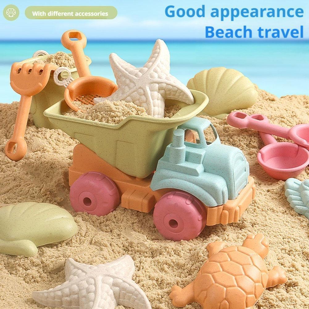 Kinetic Sand Mold - ชุดของเล่นชายหาดสำหรับเด็ก, รถเอทีวี, ของเล่นขุดทรายและของเล่นน้ำ, ถังชายหาด, นาฬิกาทราย, พลั่ว,