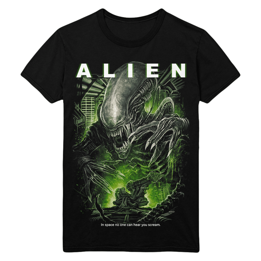 Xenomorph Kids Toys - เสื้อยืดลายเอเลี่ยนฤดูร้อนปี 2026 สำหรับครอบครัว ลายซีโนมอร์ฟ แนวไซไฟสยองขวัญ แขนสั้น