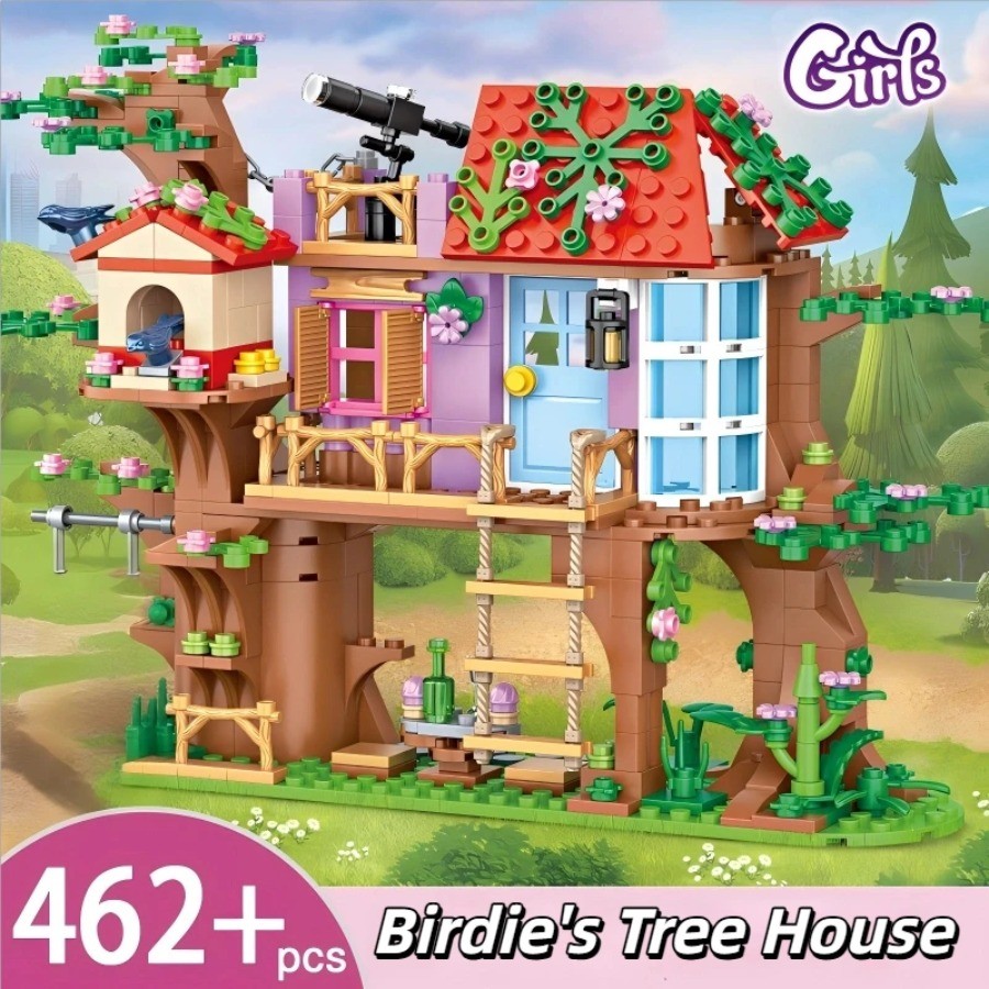 Lego Set City - ชุดตัวต่อ 462 ชิ้น ซิตี้เฟรนด์ บ้านต้นไม้พร้อมนก ชุดตัวต่อ