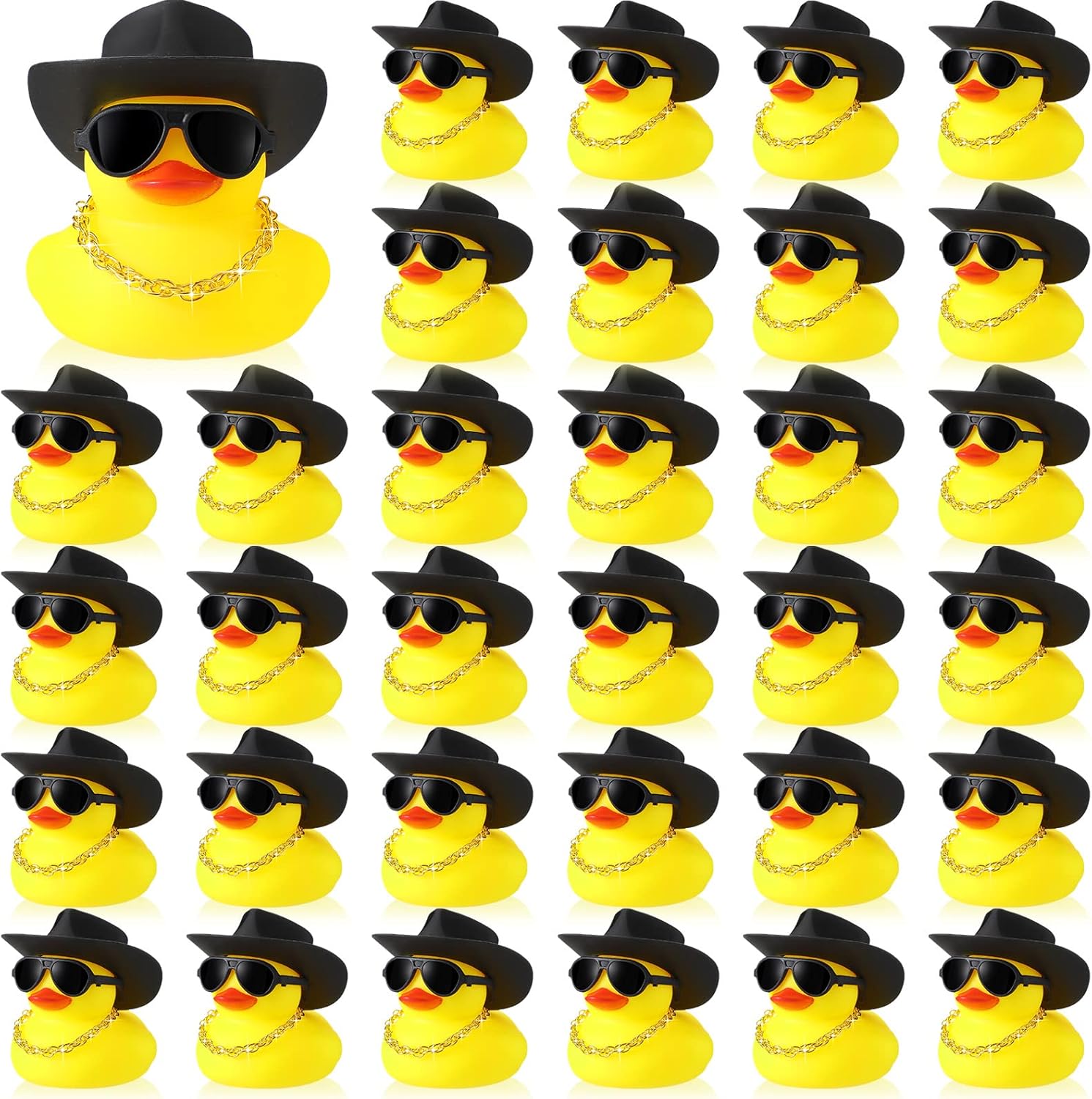 Rubber Duck Bath - เป็ดยางคาวบอย 6/12/24 ตัว เป็ดน้อยสีเหลือง ของเล่นอาบน้ำ เป็ดจิ๋ว