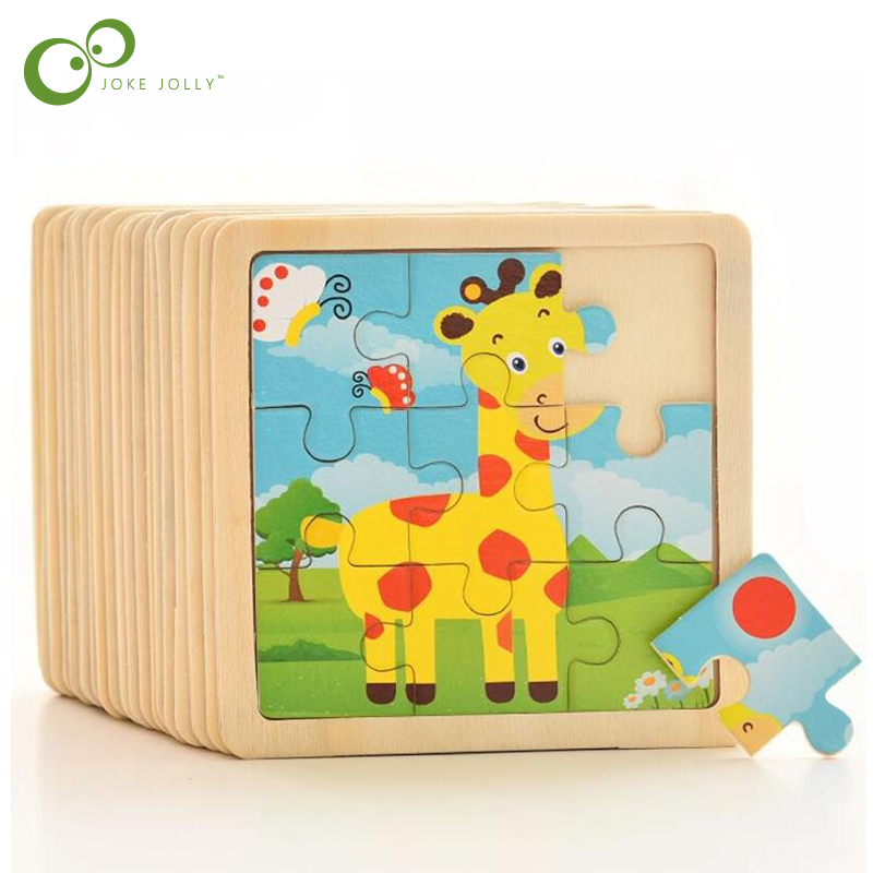 Kids Toys In Wholesale - 4 ชิ้น/ล็อต 3D ไม้จิ๊กซอว์ปริศนาเด็กของเล่นเด็กการ์ตูนสัตว์/การจราจรปริศนาเด็กปริศนาการศึกษาขายส่ง GYH
