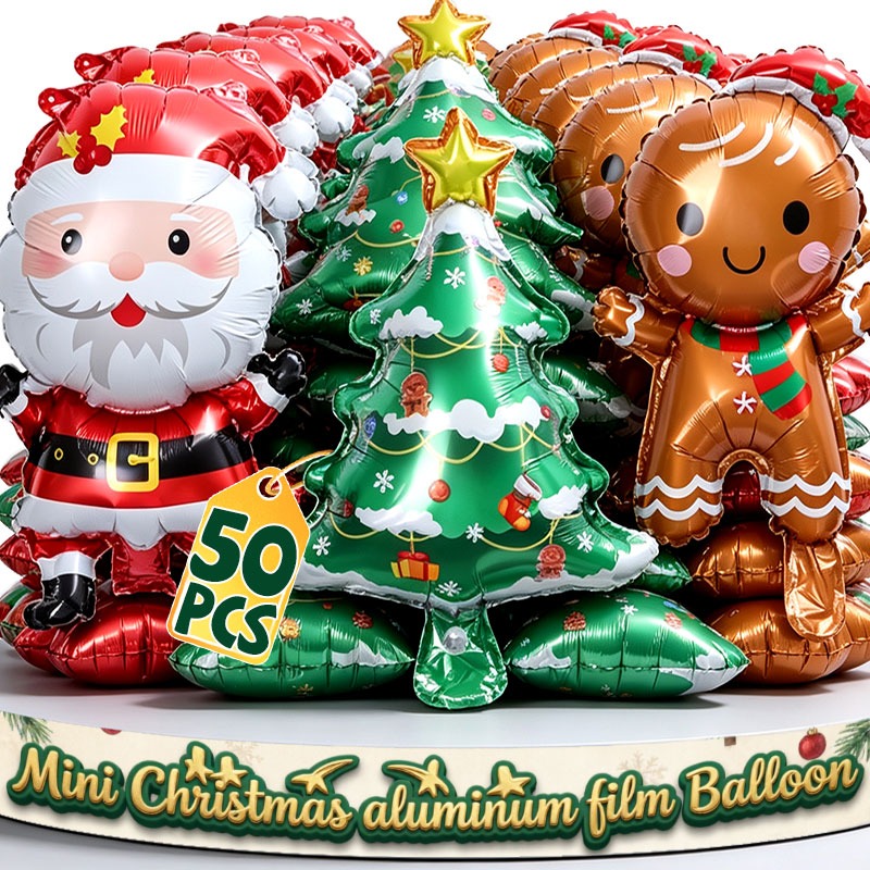 Kids Toys In Wholesale - ลูกโป่งฟอยล์ซานตาคลอสขนาดเล็ก ขายส่ง ลูกโป่งรูปคนขนมปังขิง ต้นคริสต์มาส ของเล่นเด็ก สำหรับตกแต่งงานปาร์ตี้วันหยุดปีใหม่
