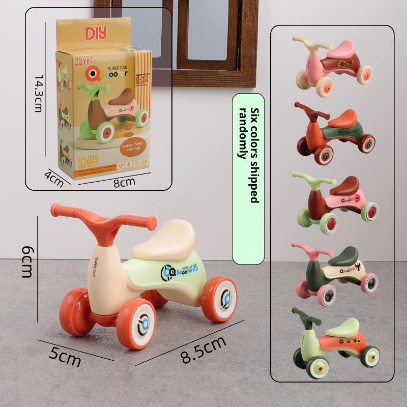 Kids Toys Young - รถของเล่นเด็กแบบจำลองขนาดเล็กน่ารัก 1 ชิ้น รถสี่ล้อสำหรับเด็กเล็ก สกู๊ตเตอร์เลื่อนตกแต่ง ของเล่นประกอบสร้างสรรค์