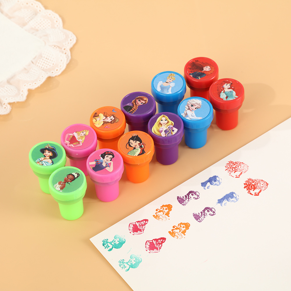 Kids Toys In Wholesale - 12 ชิ้น แสตมป์เจ้าหญิงสำหรับเด็ก แสตมป์การ์ตูน แสตมป์ตัวการ์ตูนอนิเมะ ของรางวัล