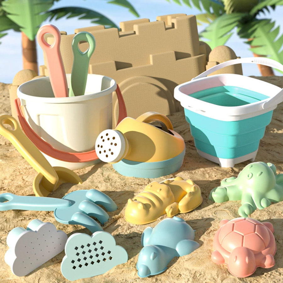 Kinetic Sand Mold - ของเล่นทรายชายหาด - ชุดของเล่นหลากสีสวยงามสำหรับฤดูร้อน เหมาะสำหรับเด็กๆ เล่นในน้ำและสระว่ายน้ำกลางแจ้งในวันหยุด