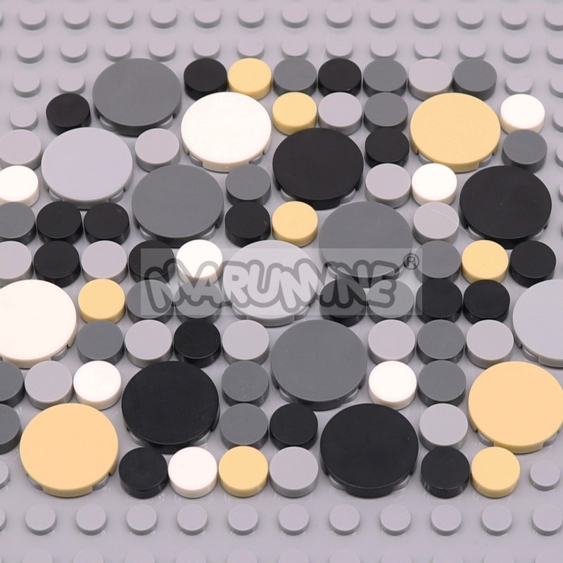 Lego Set City - 350PCS รอบกระเบื้องบล็อก 1x1 2x2 MOC อิฐฐานแบนแผ่นชั้นแผนที่
