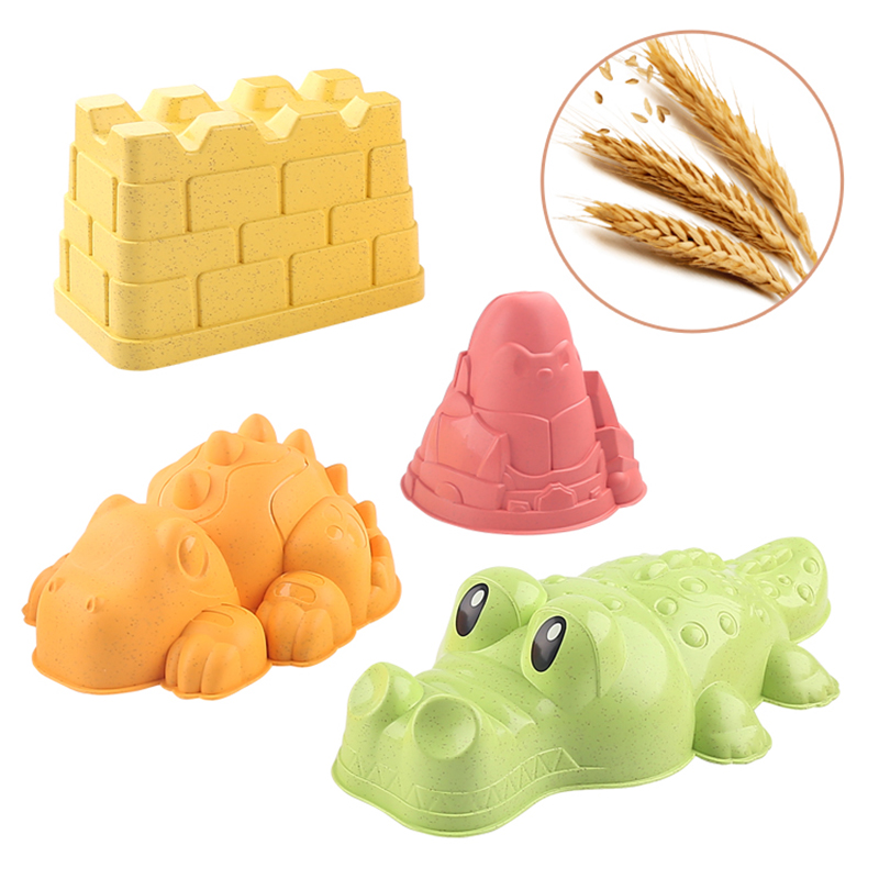 Kinetic Sand Mold - ของเล่นชายหาดฤดูร้อน ของเล่นทราย วัสดุฟางข้าวสาลี ของเล่นเด็ก ปราสาททราย ไดโนเสาร์
