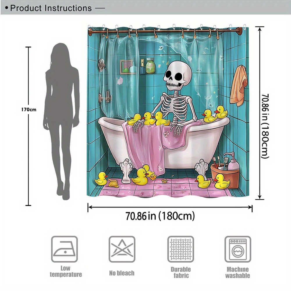 ม่านอาบน้ำลายการ์ตูนหัวกะโหลกย - Rubber Duck Bath บทวิจารณ์และราคา