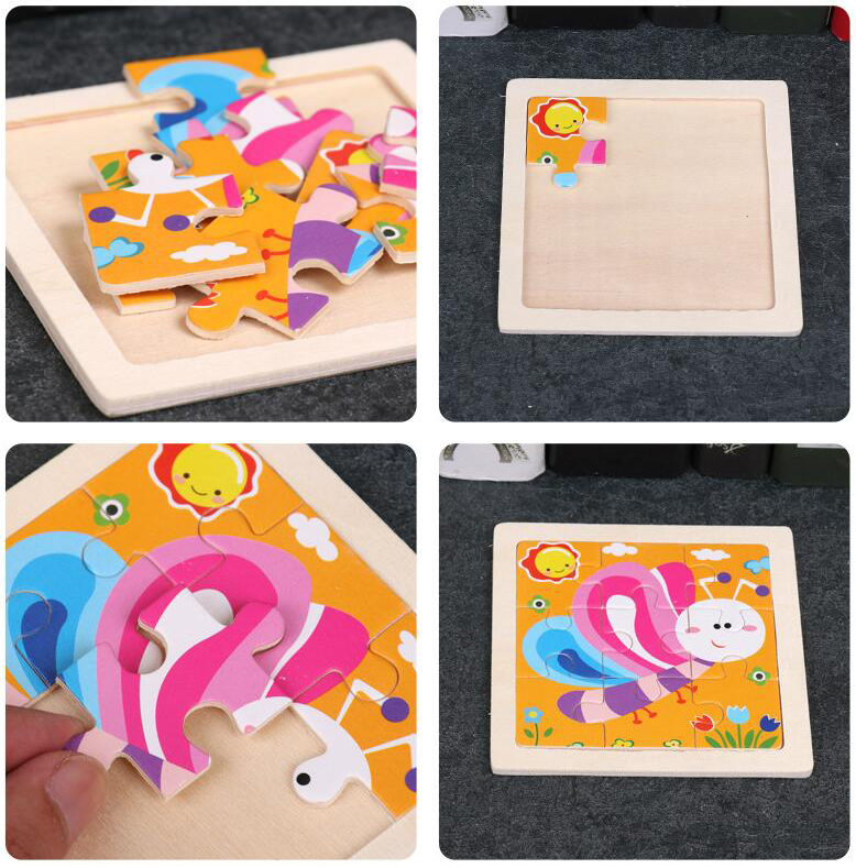 4 ชิ้น/ล็อต 3D ไม้จิ๊กซอว์ปริศ - Kids Toys In Wholesale บทวิจารณ์และราคา
