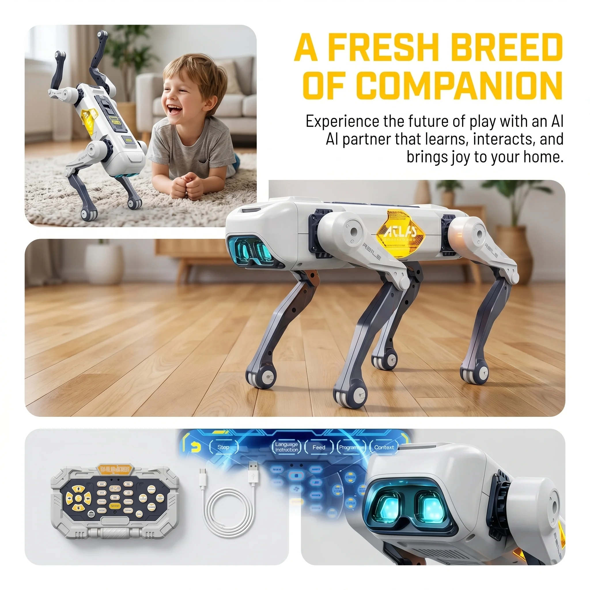 หุ่นยนต์สุนัขอัจฉริยะ AI ควบคุ - Kids Toys Young บทวิจารณ์และราคา